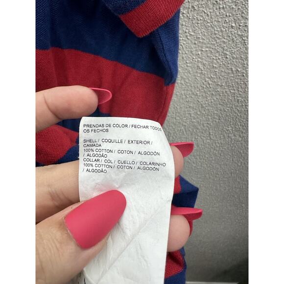 Puma Mens Polo Shirt Size XL Blue Red Striped Short Sleeve Collared - Picture 8 of 14